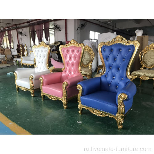 Роскошный деревянный классический стиль престол стулья